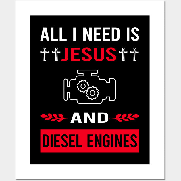 I Need Jesus And Diesel Engine Wall Art by Bourguignon Aror